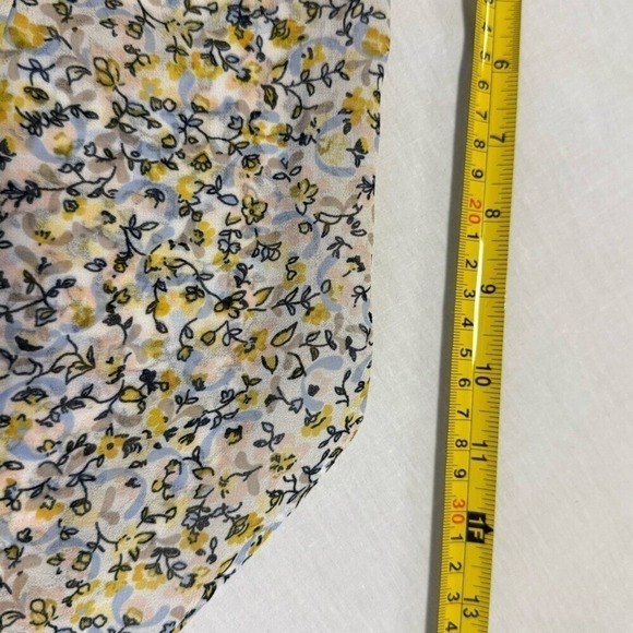 ✨Loft Womens Petites Floral Sheer Ruffled‎ Ling Sleeve Blouse Top, Size XX Small - Picture 10 of 11